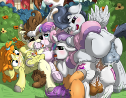 Size: 6251x4881 | Tagged: explicit, artist:rainihorn, princess flurry heart, sweetie belle, absurd resolution, alicorn, anal, analingus, analingus on female, analingus on male, anus, backsack, balls, bisexual, blowjob, blushing, butt, clusterfuck, colt, colt on colt, colt on filly, crotchboobs, cum, cumming, dock, double penetration, earth pony, female, filly, filly on filly, flower, foal, foal orgy, foalcon, g4, gay, group sex, imported from derpibooru, lesbian, male, male on male analingus, medial ring, mostly males, multiple penetration, nipples, nudity, oral, orgy, pegasus, penetration, penis, pipsqueak, plot, pony, pound cake, princess slutty-heart, pumpkin cake, reverse foalcon, rumble, sex, ship:rumbelle, ship:tenderbelle, shipping, spread wings, straight, tail, teats, tender taps, underhoof, unicorn, vaginal, vulva, wingboner, wings