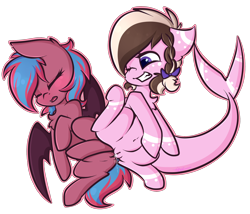 Size: 2392x2047 | Tagged: explicit, artist:ashee, oc, oc:ashee, oc:ruby night, bat pony, blushing, fangs, female, females only, filly, filly on filly, foal, foalcon, grinding, hands free, high res, human vulva on pony, imported from derpibooru, lesbian, nudity, oc only, orgasm, original species, pony, pony oc, pony on pony action, sex, shark pony, simultaneous orgasm, smiling, spread legs, spreading, tribadism, vaginal orgasm, vaginal secretions, vaginal secretions dripping, vulva