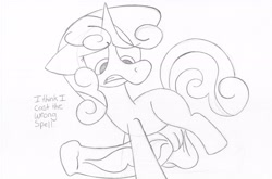 Size: 2676x1768 | Tagged: explicit, artist:justanotherponyartblog, sweetie belle, balls, big penis, foal, foalcon, g4, imported from derpibooru, impossibly large penis, just another pony art blog, magic mishap, male, nudity, pencil drawing, penis, pony, rule 63, silver bell, solo, solo male, spell gone wrong, traditional art, unicorn