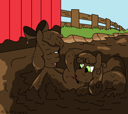 Size: 1520x1350 | Tagged: explicit, artist:amateur-draw, apple bloom, sweetie belle, 1000 hours in ms paint, anus, covered in mud, downvote bait, female, foalcon, g4, imported from derpibooru, lesbian, ms paint, mud, muddy, nudity, pig pen, sex, ship:sweetiebloom, shipping, vulva, wet and messy